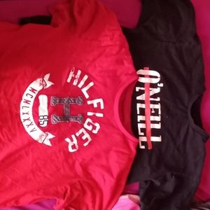 2 men's t-shirts size large red and black